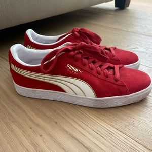 Red Suede Puma Sneakers